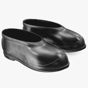 Rubber Waterproof Galoshes Black 3D