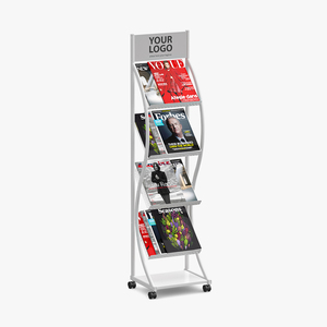 White Magazine Display Mockup with Magazines 3D model