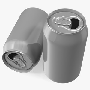 3D Opened Aluminum Beverage Can model