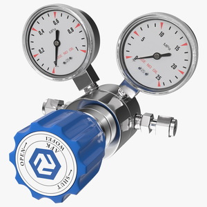 AFK Regulator High Pressure Gas Two Gauges 3D