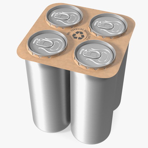 Paperboard 4 Pack Beer Can Carrier 3D model