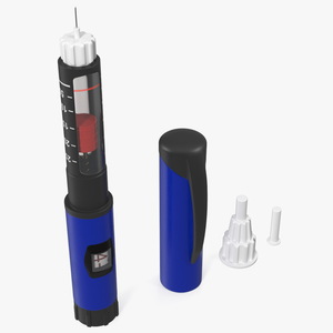 3D Smart Insulin Pen 250ml Blue model