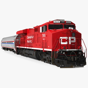 Locomotive with Wagons 3D