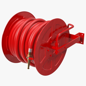 Fire Reel Drum with Hose 3D model