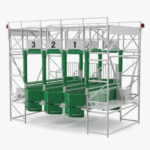 3D model Horse Racing Starting Gates for 3 Places