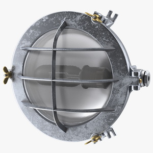 3D model Outdoor Bulkhead Round Lamp Steel with Clear Glass