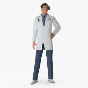 Male Doctor with Medical Tools Rigged 3D