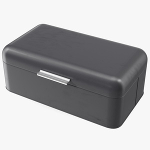 Metal Bread Bin Black Clean 3D