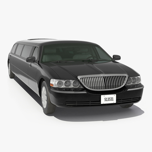 Limousine Generic Black Simple Interior 3D model