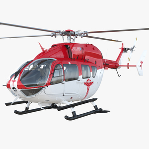 Eurocopter EC145 Medical Helicopter Rigged 3D