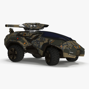 3D Futuristic Military Vehicle Rigged for Maya model