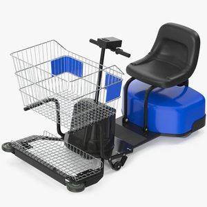 3D Electric Grocery Scooter New Blue model