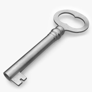 Classic Door Lock Key Steel 3D