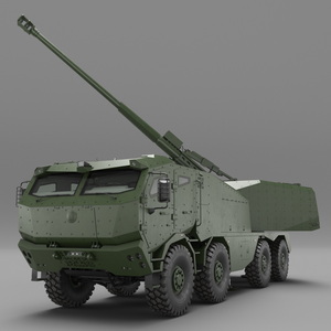 3D Military Howitzer Morana Green Rigged for Maya