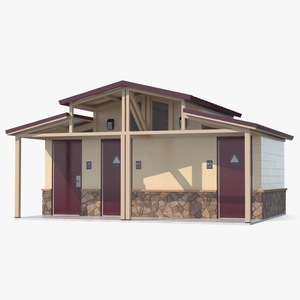 Public Restroom Building 3D model