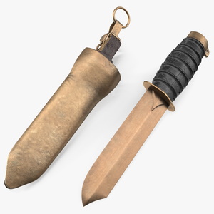 3D model Aged Antique Diving Knife