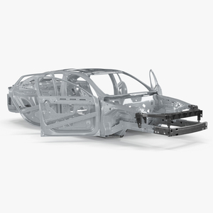 Sedan Framework Rigged 3D