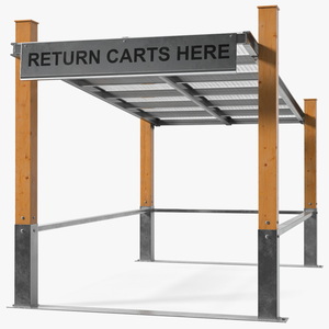 3D Covered Shopping Cart Corral model