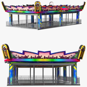 3D model Bumper Cars Pavilion Platform Empty