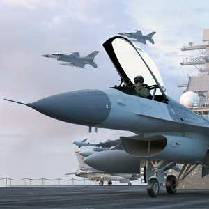 Fighter F 16 Fighting Falcon With Jet Armament Rigged for Cinema 4D 3D