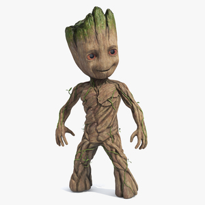 Little Groot Character in Standing Pose for 3D Print 3D