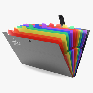 Expanding File Folder Open Black 3D