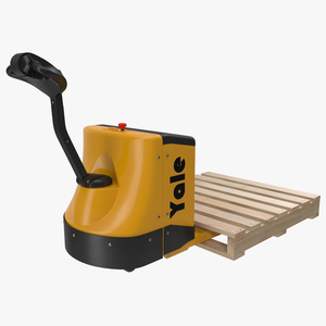 Powered Pallet Jack and Wooden Pallet 3D