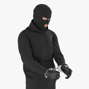 Robber in Handcuffs 3D model