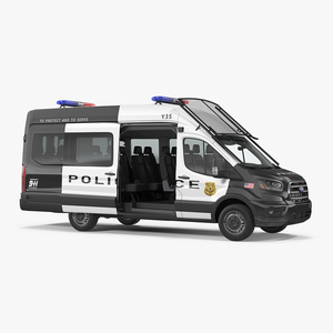 3D model Ford Transit Police Van 2020 Rigged