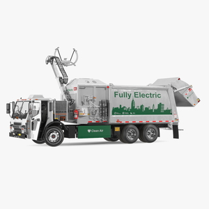 New Mack LR Electric Truck White Rigged 3D model