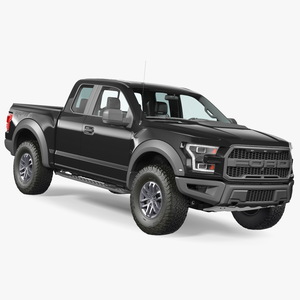 Ford F-150 Raptor 2017 Black Simple Interior 3D model