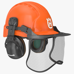 3D Orange Helmet Protect Head Husqvarna Forest model