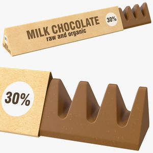 3D Opened Craft Chocolate Bar