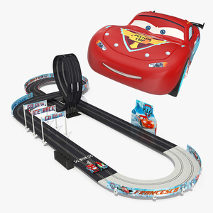 3D model Toy Racing Car Track with Cars