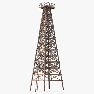 3D model Wooden Derrick Tower