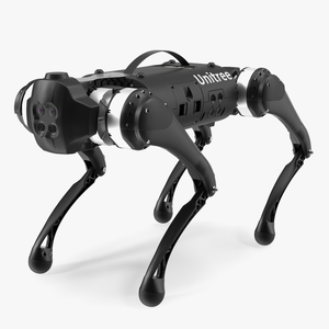 Black Unitree Go1 Quadruped 3D