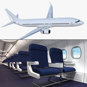 3D model Boeing 737 900 with Interior and Cockpit Generic Rigged