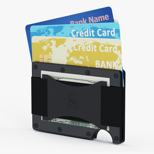 3D Minimalist Slim Wallet for Men The Ridge Black