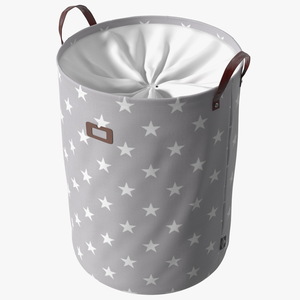 3D Laundry Basket with Lid Gray model