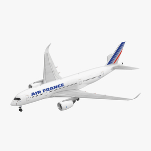 3D Airbus A350 800 Air France Rigged model