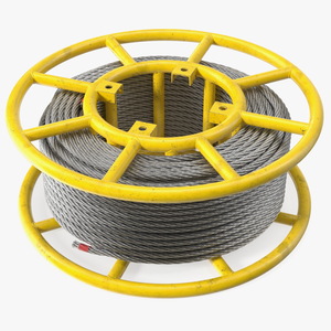 3D model Anti Twisting Steel Wire Rope Per Reel Yellow