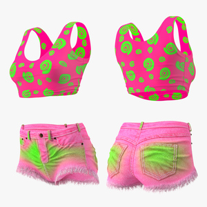 Teenage Girl Top and Shorts 3D