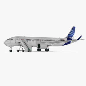 Airbus A220 with Passenger Steps 3D