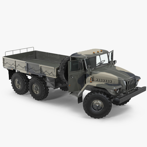 3D model URAL 4320 Russian Cargo 6x6 Truck Rigged