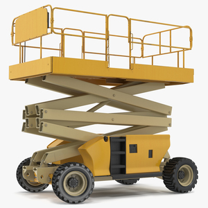 3D model Industrial Heavy Duty Scissor Lift Rigged for Maya