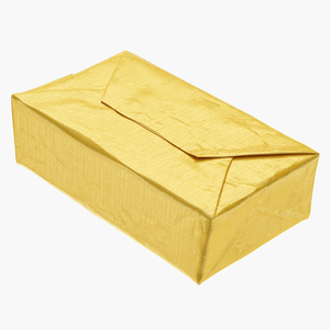 Butter Block in Metallic Gold Foil 3D model