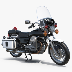 3D Classic Police Bike Rigged