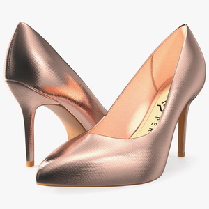 Katy Perry Rose Gold Sissy Pumps 3D