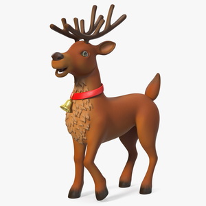 Cartoon Christmas Deer Rigged 3D model