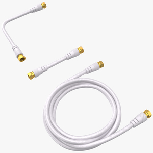 Coaxial Cable and Extender Gold Plated Set 3D